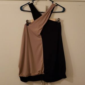 Taupe and black halter top